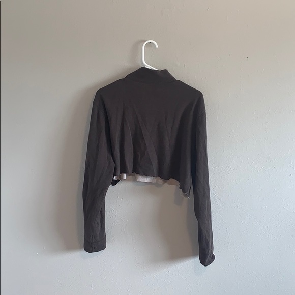Unbranded Brown Zip-Up Cropped Jacket- Small - Picture 2 of 3